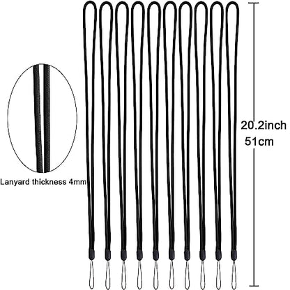 10Pack Lanyards Neck Office Straps Circular Straps(10 Black -Combination 2) - color: 10 Black - Combination 2
