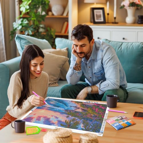 JOOZ Large Diamond Art Kits for Adults - 5D Sunset Beach Diamond Painting - color: Sunset Beach 059