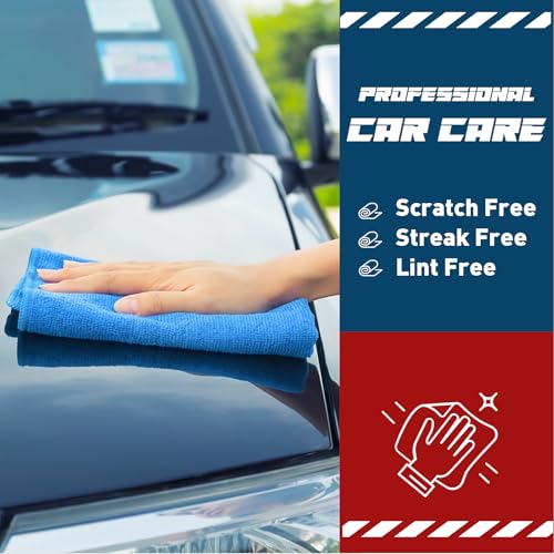 TEAWOO Blue Microfiber Towels Bulk-50 Pack, Cleaning Cloths - color: Blue, size: 50 Pack