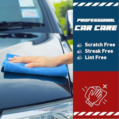 TEAWOO Blue Microfiber Towels Bulk-50 Pack, Cleaning Cloths - color: Blue, size: 50 Pack