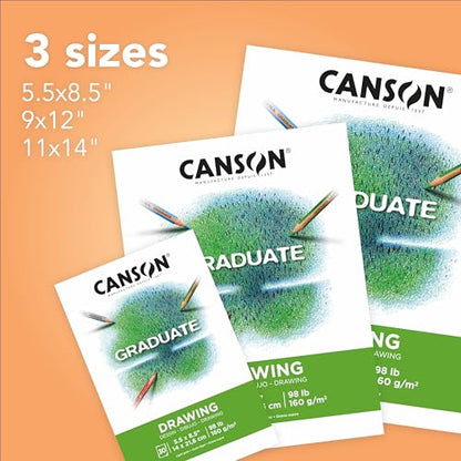 Canson Graduate Drawing Paper Pad, 9x12 in - color: White Paper, size: 9x12 inch