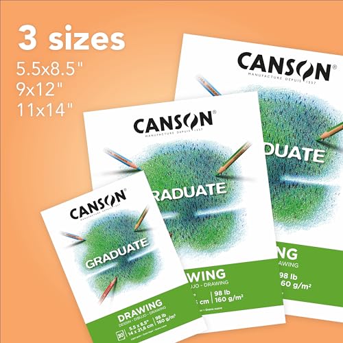 Canson Graduate Drawing Paper Pad, 9x12 in - color: White Paper, size: 9x12 inch