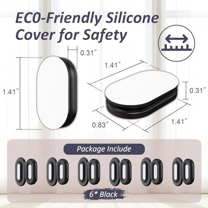 Silicone Magnetic Remote Control Holder Wall Mount for TV Fan 6 Pack - color: 6 Black, size: Oval