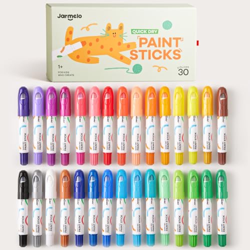 Jar Melo Tempera Paint Sticks, 30 Colors, Washable Solid Paint for Kids - style: 30 Colors