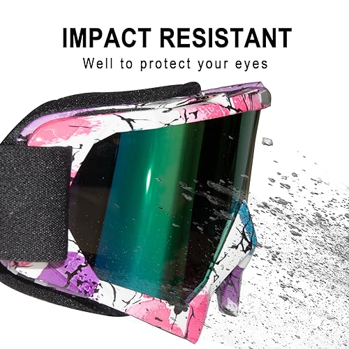 Dirt Bike Goggles Motorcycle ATV Glass Riding Four Wheeler Offroad Mx Racing Helmet Goggles - color: Pink Frame+color Pink Lens