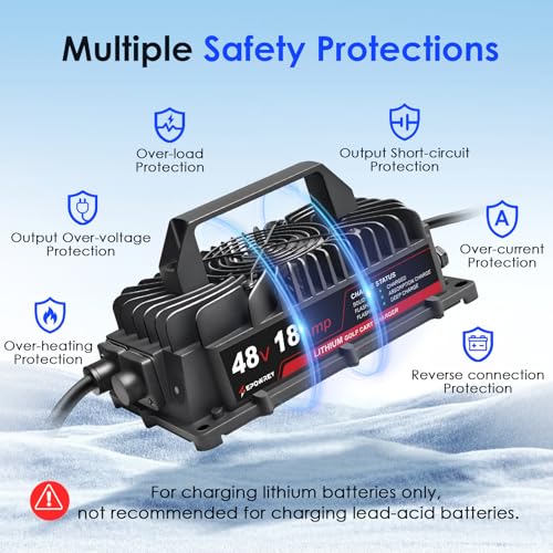 EPOWREY 18AMP Lithium Battery Charger for 48 Volt/58.4V (51.2V) LiFePO4