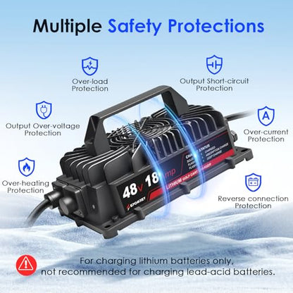 EPOWREY 18AMP Lithium Battery Charger for 48 Volt/58.4V (51.2V) LiFePO4