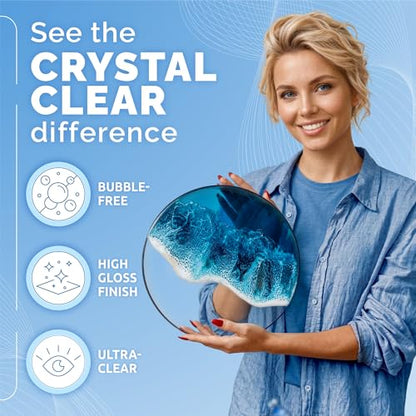 Craft Resin Crystal Clear Epoxy Resin Kit - Food Safe, UV Resistant - 34 Oz - size: 34 Oz