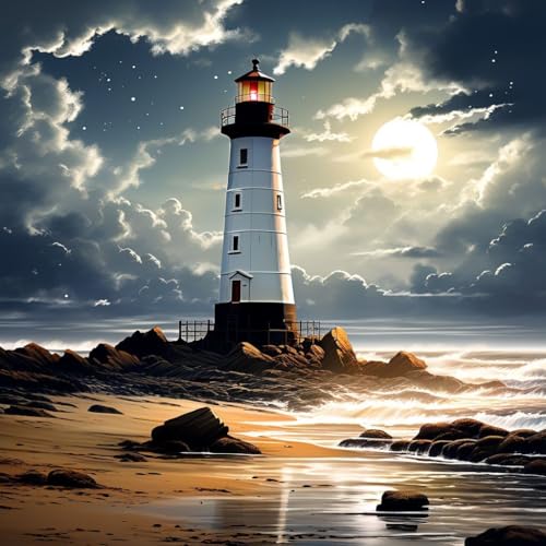 GOUOYANA Lighthouse Diamond Art Kits for Adult-Diamond Painting Wall Art - color: DP02711