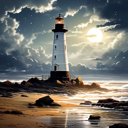 GOUOYANA Lighthouse Diamond Art Kits for Adult-Diamond Painting Wall Art - color: DP02711