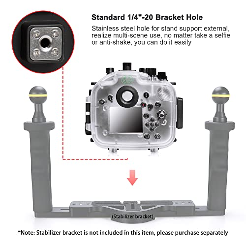 Seafrog 40m/130ft Professional Waterproof Diving Housing Case with Standard Flat Port,for Sony A9 （90mm） Lens