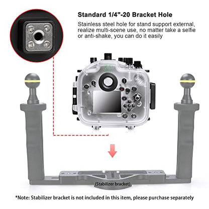 Seafrog 40m/130ft Professional Waterproof Diving Housing Case with Standard Flat Port,for Sony A9 （90mm） Lens