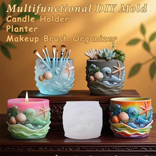 Starfish Resin Molds Silicone, Ocean Candle Mold for Epoxy Casting - color: Seashell Resin Mold