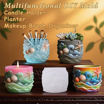 Starfish Resin Molds Silicone, Ocean Candle Mold for Epoxy Casting - color: Seashell Resin Mold