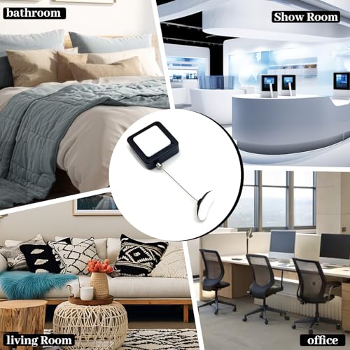 2 Pcs 6.5ft Retractable Remote Control Tether Locks - Adjustable Security Lanyard with Length Clasp for TV Remotes,Gaming Controllers,Tablets Ideal for Showroom,Office,Home