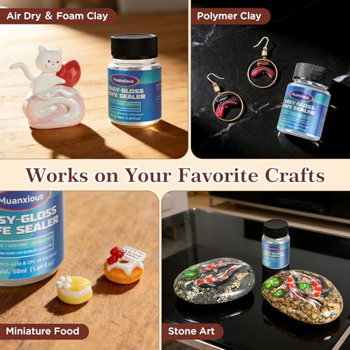 Air-Dry Clay Varnish, Clear Gloss, Low Odor, ASTM D-4236, 100 mL - size: 100ml (3.38 fl oz)