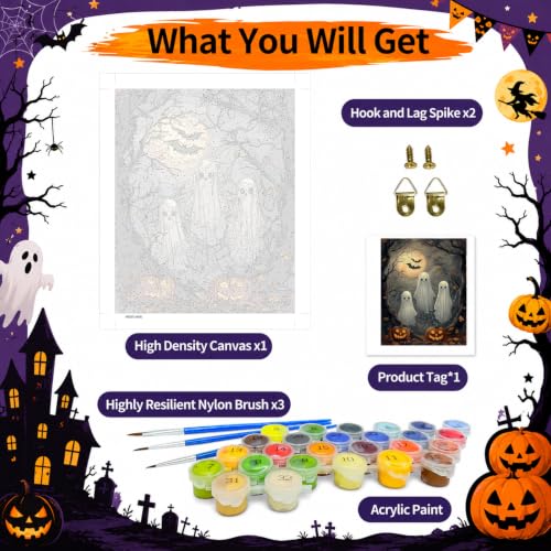 SUJINMEI Ghosts Paint by Numbers Kit for Adults Without Frame 16X20 inch - color: MT23072-US