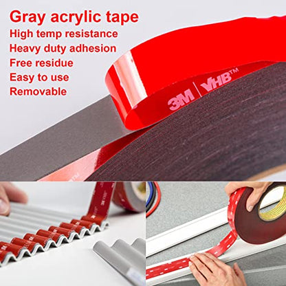 3M Double Side Tape Heavy Duty,2in x 10ft Mounting Tape Strong Adhesive Double Sided Tape Waterproof Foam Tape for LED Strip Light, Picture Hanging Strips for Wall - size: 2in x 9.85ft