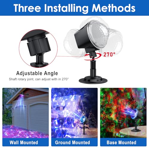 Ocean Wave Projector Light Outdoor 15 Colors Water Ripple Effect Lamp - color: Style 3
