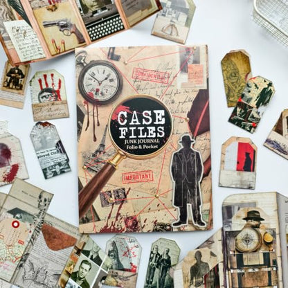 Junk Journal Kit Mystery Detective Ephemera Set for Crafts - color: Mystery_file