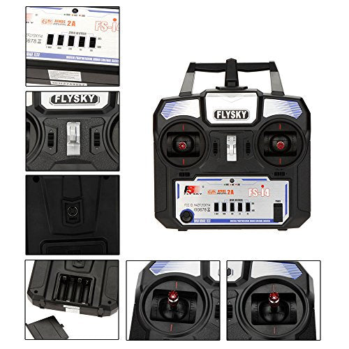 Flysky FS-i4 AFHDS 2A 2.4GHz 4CH Radio System Transmitter for RC Helicopter Glider with FS-A6 Receiver