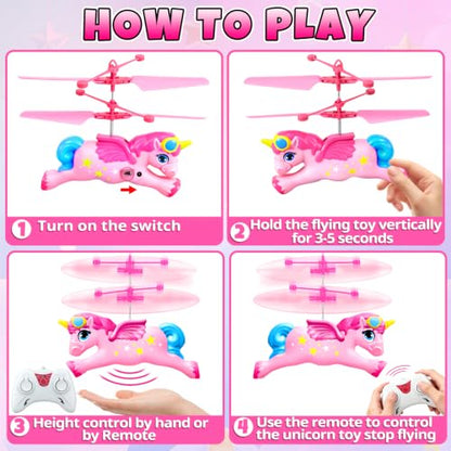 QUANA Rc Helicopter, Flying Unicorn Toys Rc & Hand Control Flying Ball Toy