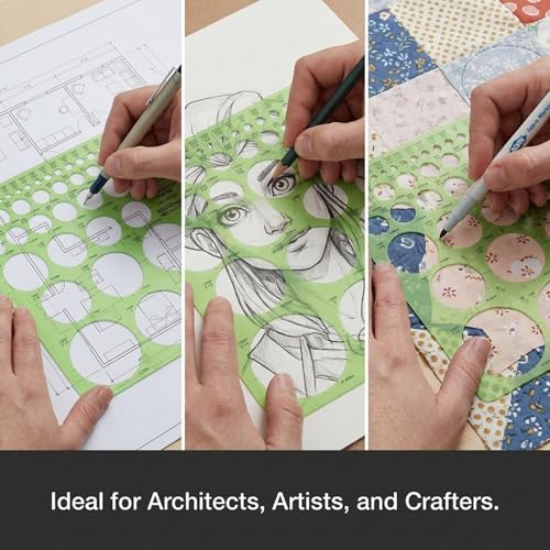 ALVIN, TD1204, Circle Master Template, Drawing and Drafting Tool for Artists, Architects, Design and Drafting, 7.25" x 8.25" x .030" - style: Combo Circle Master Template