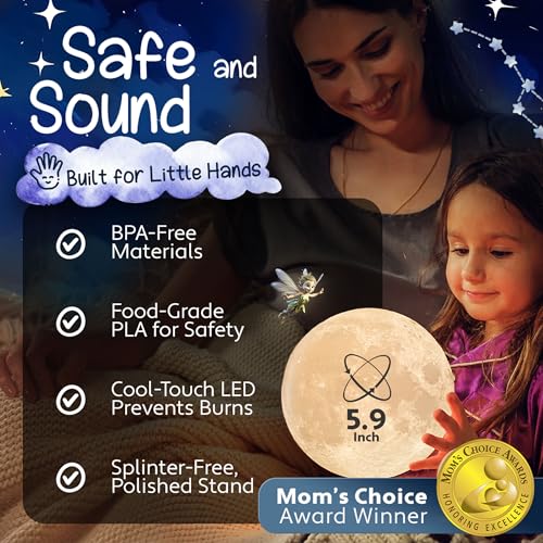 Mind-Glowing 3D Moon Lamp, 16 Colors, Touch/Remote Control (5.9 inch) - color: Moon, size: 5.9 Inch