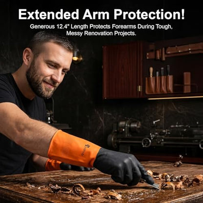 Gastody™ - Chemical Resistant Gloves, Reusable,Heavy Duty Safety Work Gloves,Resist Acid,Oil,Alkali - S-M-L-XL-XXL Size - size: Large, style: Chemical Gloves Set of 2 Pairs