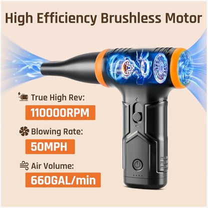Compressed Air Duster - Electric Air Duster, 50 mph 110000RPM Super Power