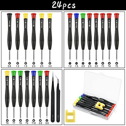Ainiv Mini Precision Screwdriver Set, 24PCS Small Magnetic Screwdriver - color: 24 Pieces