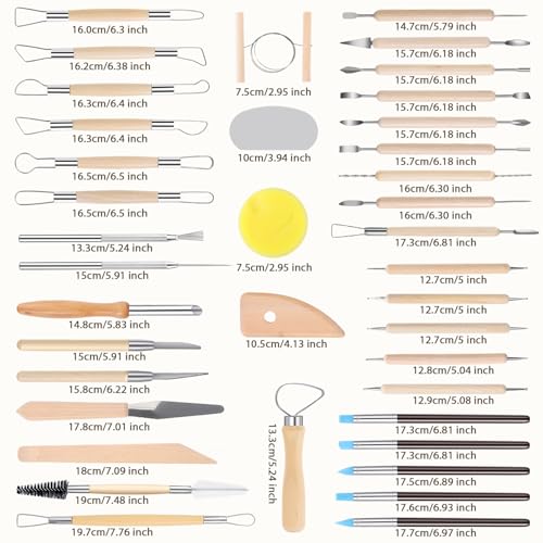 SHENOMAD 57PCS Clay Tools Kit Sculpting Pottery Modeling Ceramics Tools Set