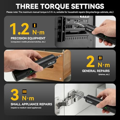KELIN 44in1 Electric Screwdriver Set 3 Torque Levels S2 Steel Bits