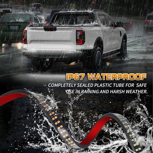 XRIDONSEN 48 inch 288 LED Tailgate Strobe Lights White Emergency Lights - color: White