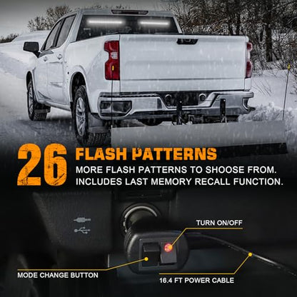 XRIDONSEN 2X 17.7 inch White Windshield Light Bar 144 LED Strobe Lights - color: White