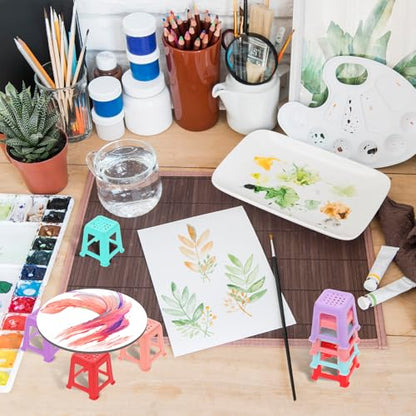 12 Pcs Canvas Stands for Mini Canvas Feet Risers - Fluid & Acrylic Pouring Paint Supplies - Solid Color Plastic Paint Pouring Tools