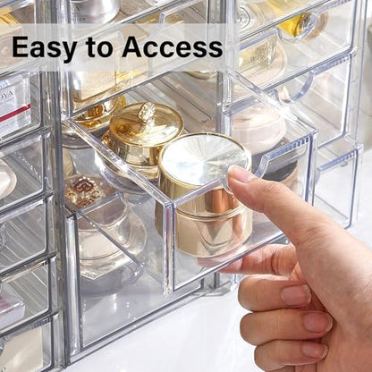 Prsildan Acrylic Makeup Organizer Clear Storage Drawer with 6 Small Drawers - size: 6 Drawers
