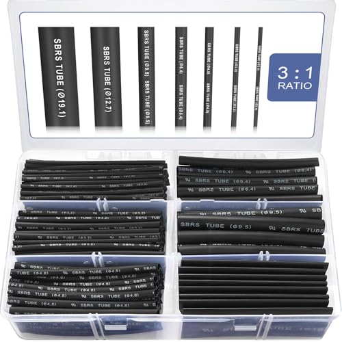 360PCS Heat Shrink Tubing Kit, Industrial Waterproof Shrink Wrap Tubing - size: 360PCS Black