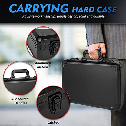 Matel Hard Case with Foam, 16" x12" x 6" Storage for camera,cameragear,tools,protective equipment/Customizable Pick & Pluck Foam - color: 16''