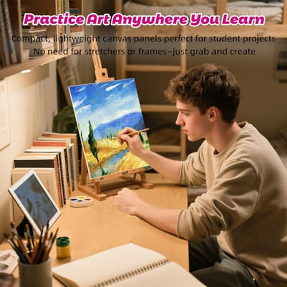 10 Pack 9"x12" Canvas Boards for Painting, Canvas Panels for Acrylics - size: 9x12" - 10Pack