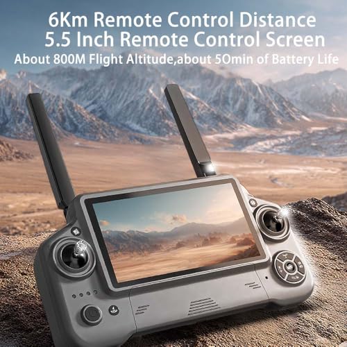 X-Verse Drones with Camera for Adults 4K EIS, RC Screen, 6KM RC Distance, 3-Axis Gimbal, Professional Drone with Obstacle Avoidance, Digital GPS Transmission Quadcopter- 3 Batteries for 150min Max Flight Time