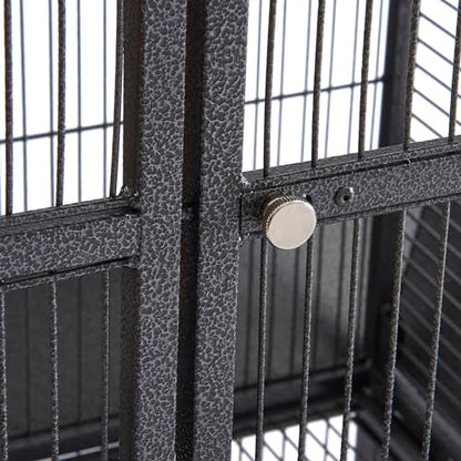 69 Inch Wrought Iron Large Bird Flight Cage with Rolling Stand for Budgie Parakeet Conure 30" L x 32" W x 69" H