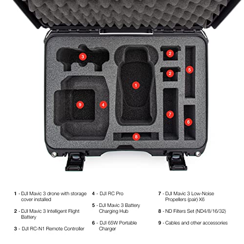 Nanuk 925 Waterproof Hard Case with Foam Insert for DJI Mavic 3 & Mavic 3 Classic - Fly More/Cine Premium Combo - Graphite - color: Graphite
