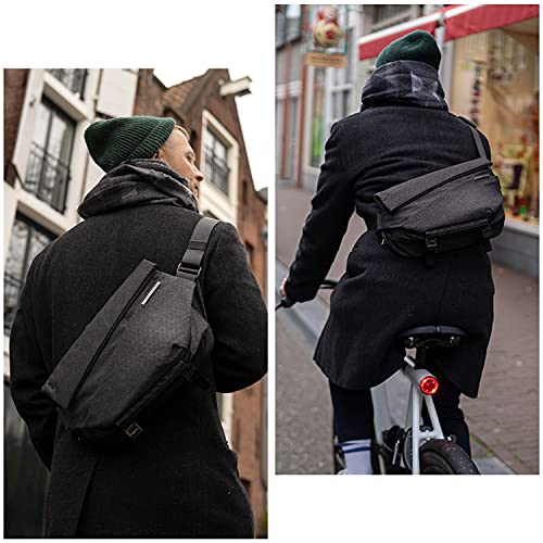 NIID R1 EDC Sling Bag for Men: 5L-6L Expandable Capacity - color: Meteorite Black