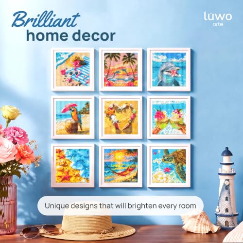 LuwoArte 9 Pack Summer Beach Diamond Art Kits for Adults Beginners - color: Summer Beach