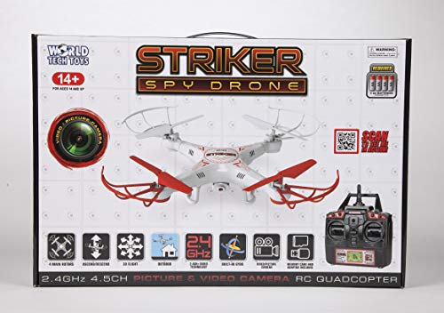 Striker 2.4GHz 4.5CH RC Spy Drone, Picture & Video Camera, Built-In Gyro