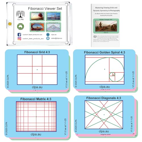 Fibonacci Directors Viewfinder Set, 4 Layouts, 12 Cards - size: Set - Fiboancci Viewers