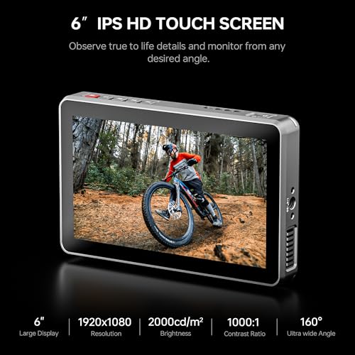 VILTROX DC-X2 6 Inch Touchscreen Camera Field Monitor with Rig Cage