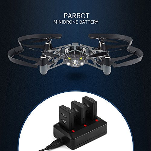 D&F Replacement Battery 3 Pack 660mAh Battery with Rechargeable Charger for Parrot MiniDrone Jumping Sumo,Swing,Mambo,Parrot Mini Drone Rolling Spider