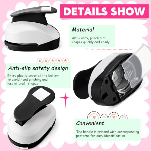 CHENGU 3 Pack Square Hole Punch 2"/1"/0.6", Black - color: Black, style: Square